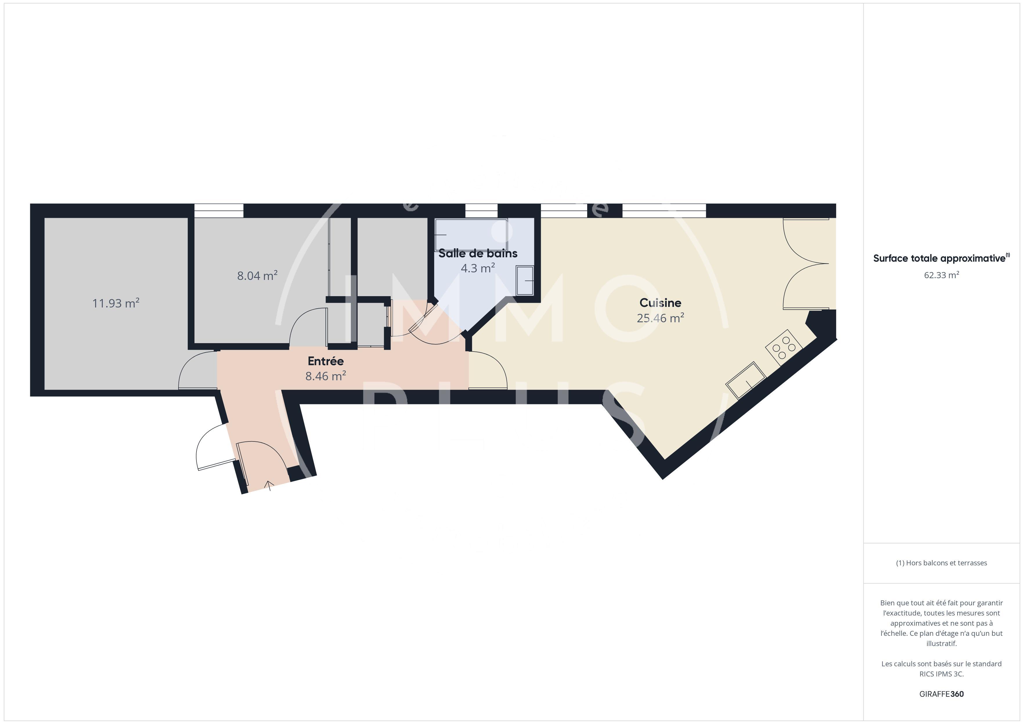 Photo T3 lumineux- Proche de la vieille ville.