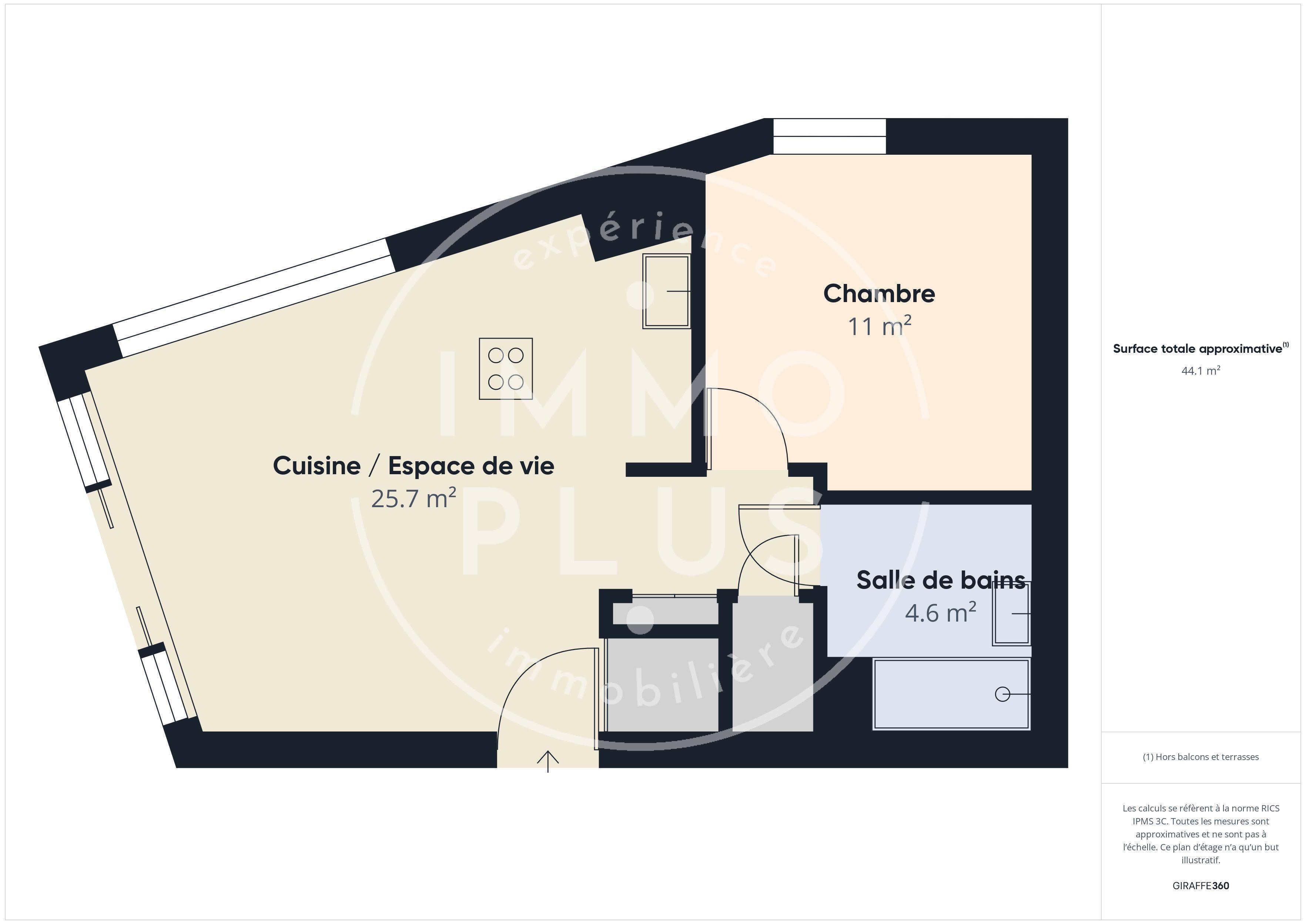 Photo Vente Appartement 2 pièces 44 m²